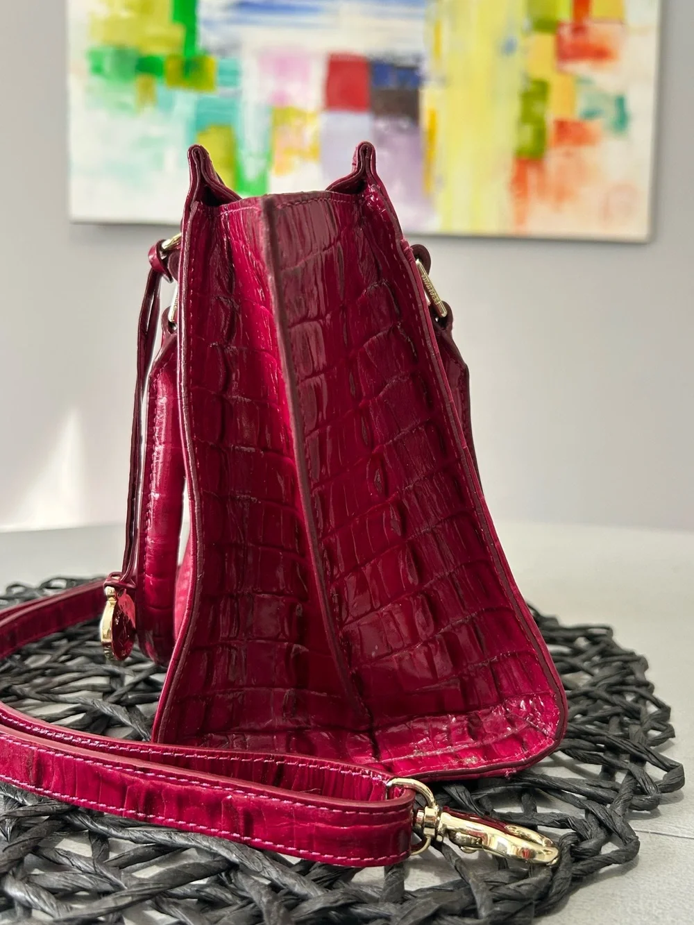 Brahmin La Scala Mini Priscilla Satchel Fuchsia Pink